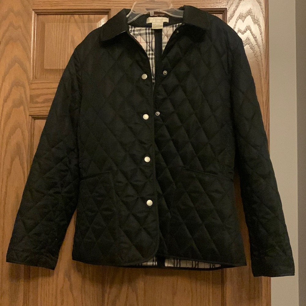Black lightweight Jacket  petite petite size. Plaid lined.